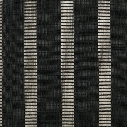 24" x 24" pillow with black woven fabric, slim vertical beige stripes, and a textured weave for a modern striped look.
