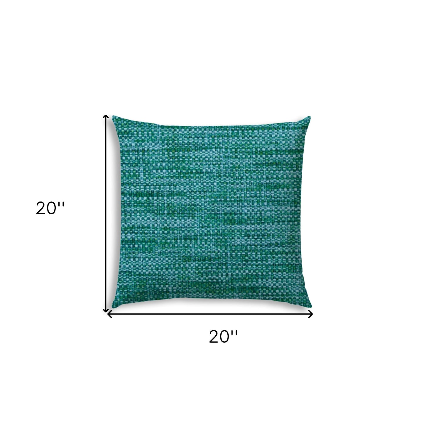 20" X 20" Aqua And Lime Blown Seam Solid Color Throw Indoor Outdoor Pillow