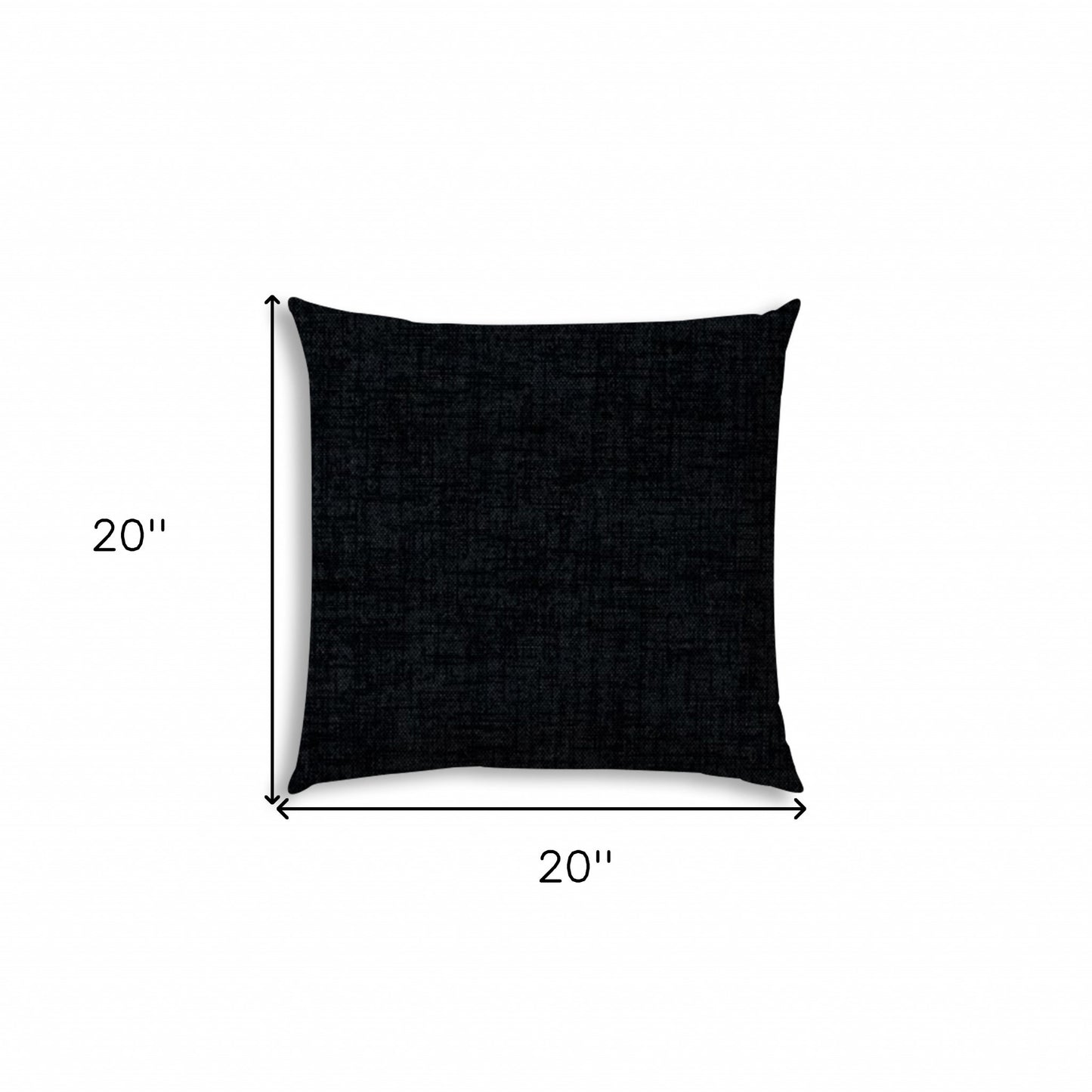 20" X 20" Gray And Black Blown Seam Solid Color Throw Indoor Outdoor Pillow