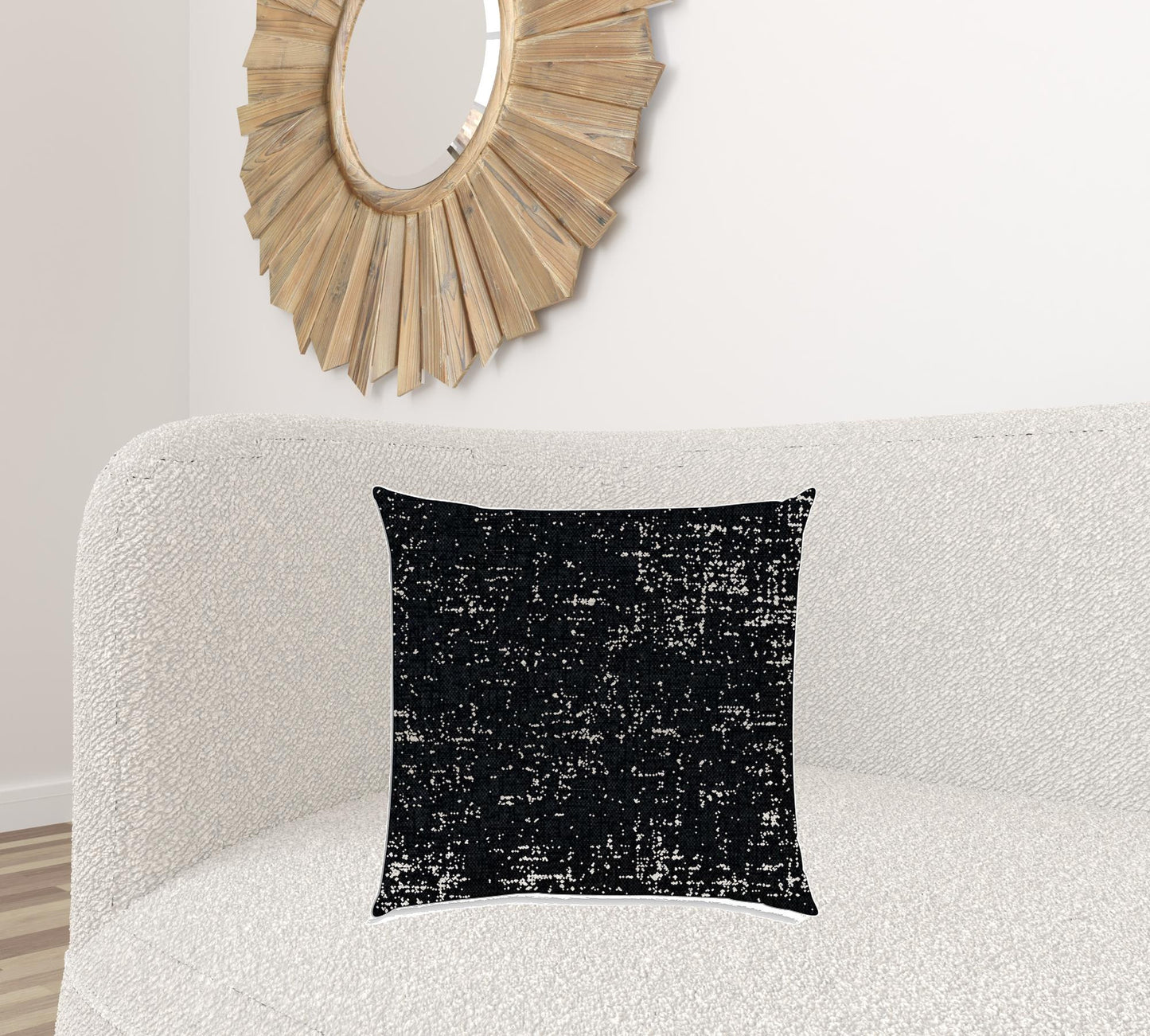 20" X 20" Gray And Black Blown Seam Solid Color Throw Indoor Outdoor Pillow