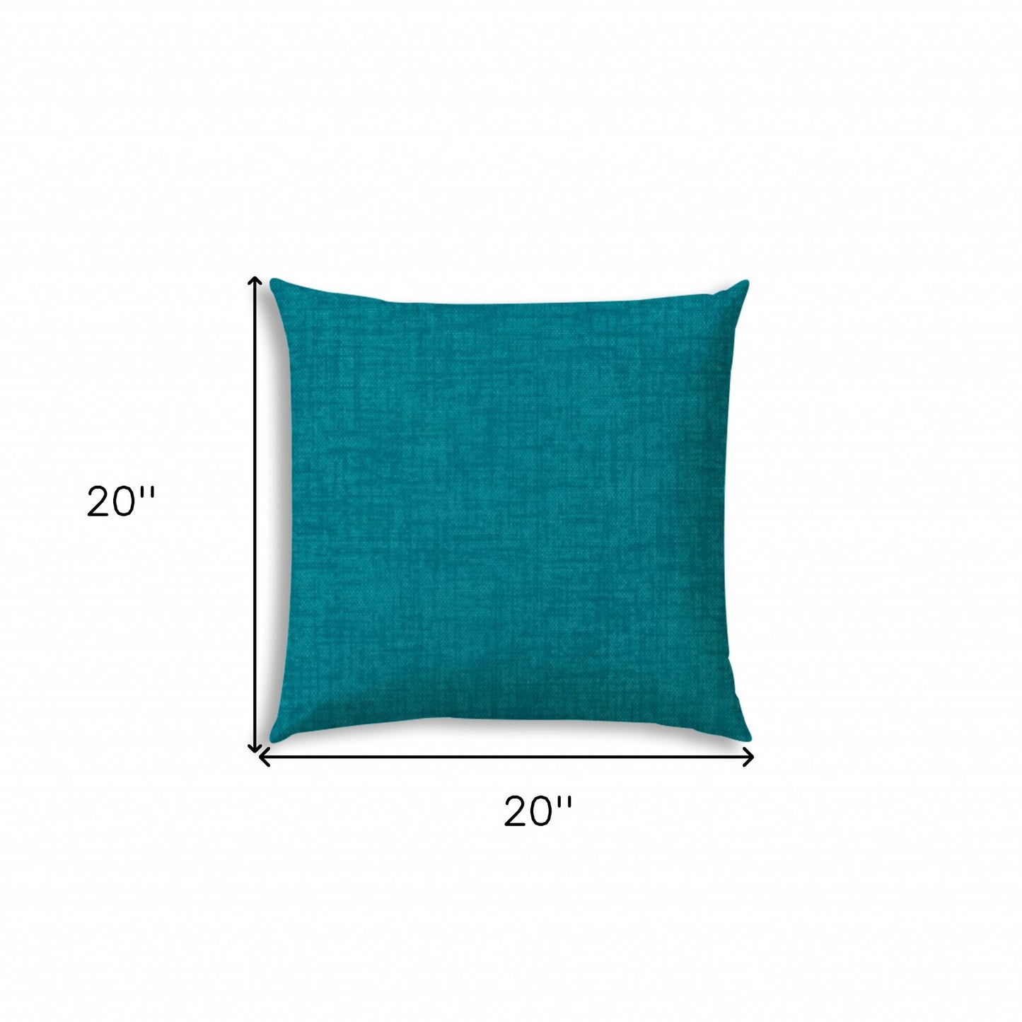 20" x 20" Teal Blue Blown Seam Solid Color Indoor Outdoor Throw Pillow