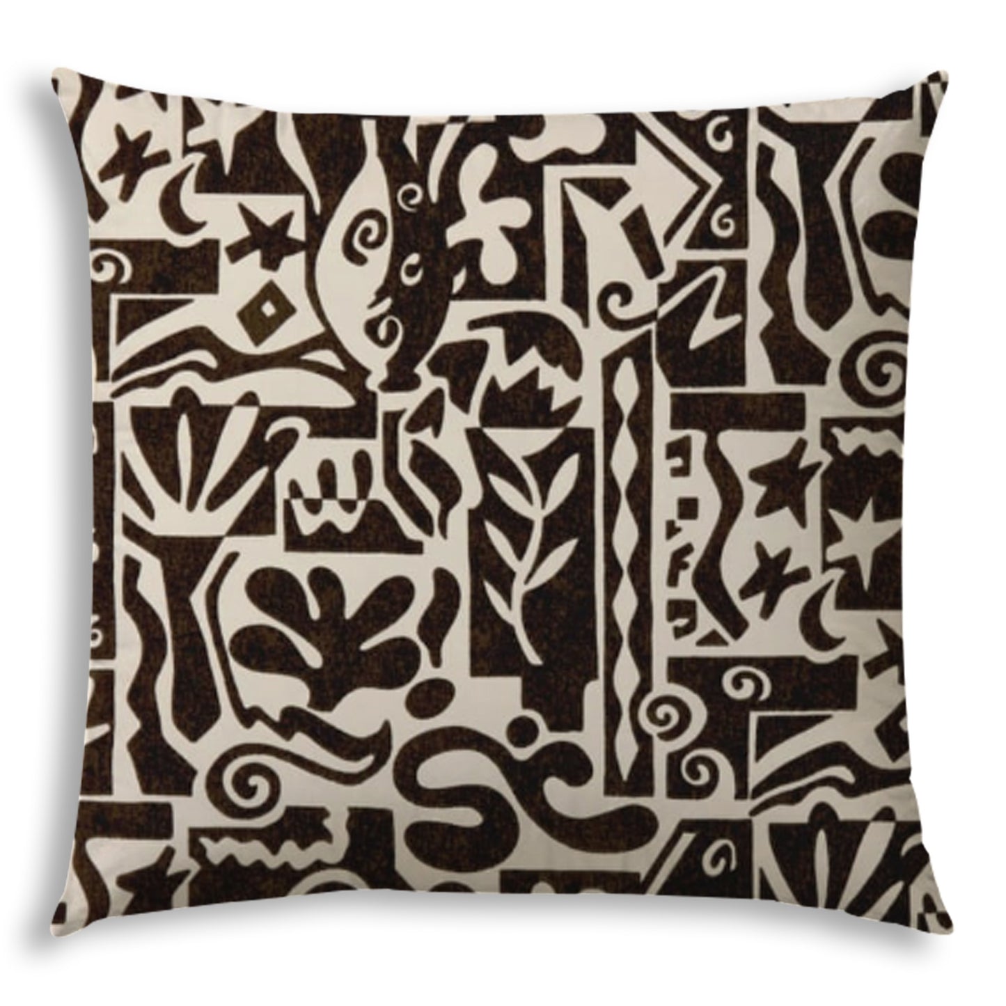 Black Modern Indoor Outdoor Sewn Throw Pillow