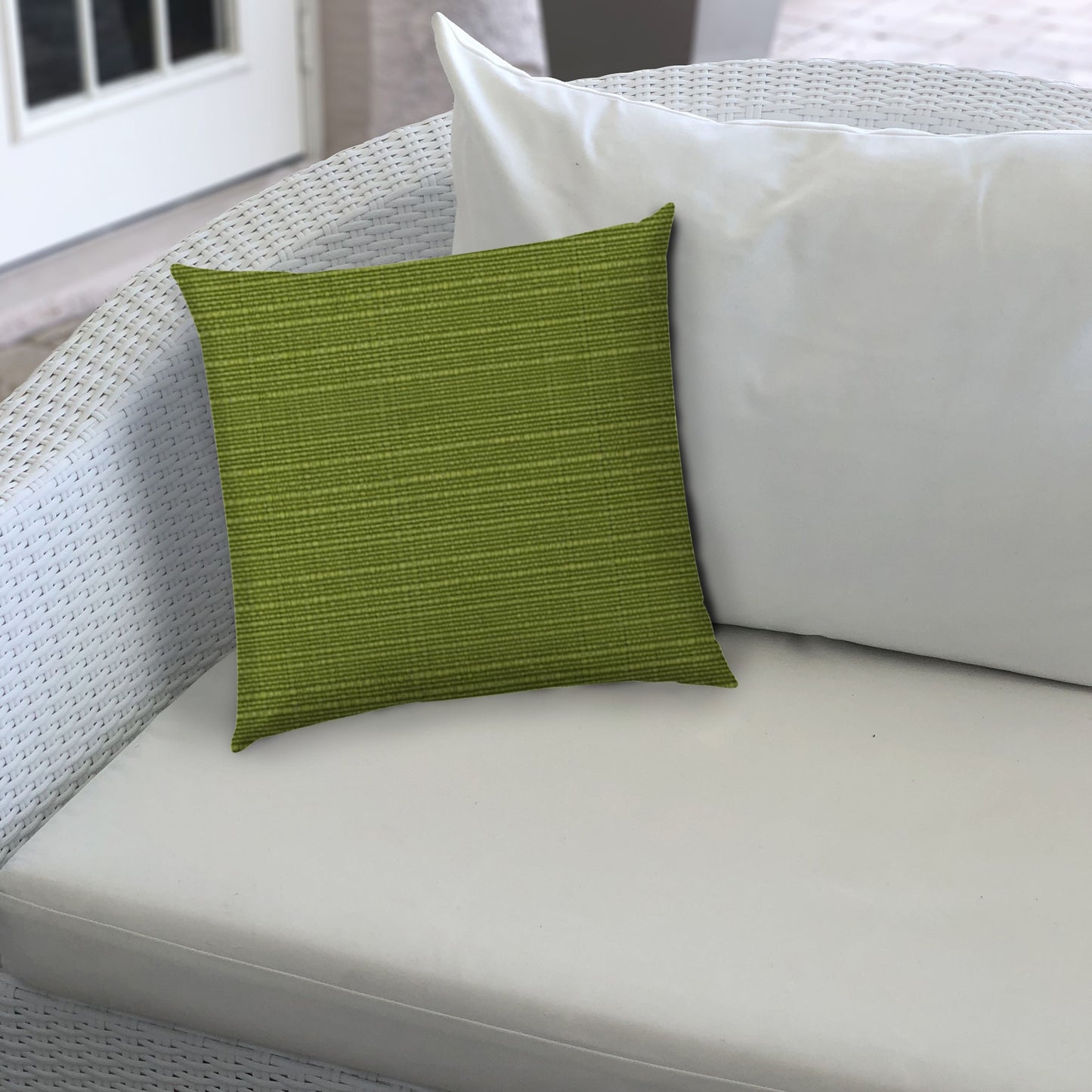 20" X 20" Kiwi Blown Seam Solid Color Throw Indoor Outdoor Pillow