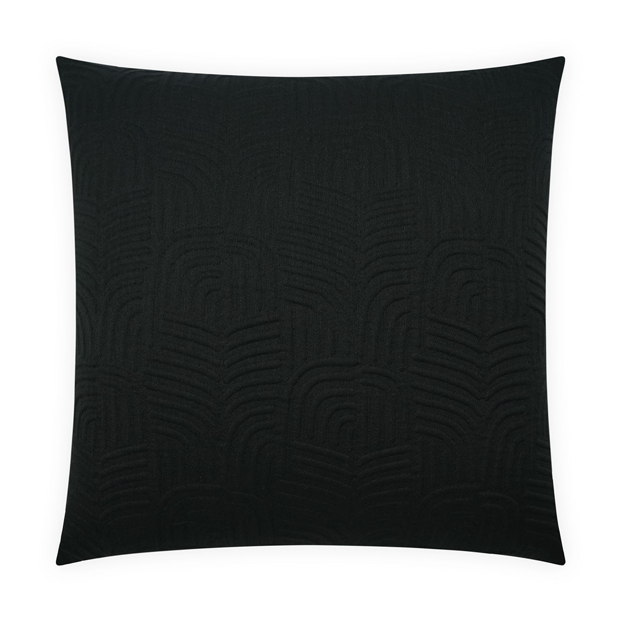 Square ebony solid-color decorative pillow with smooth fabric.