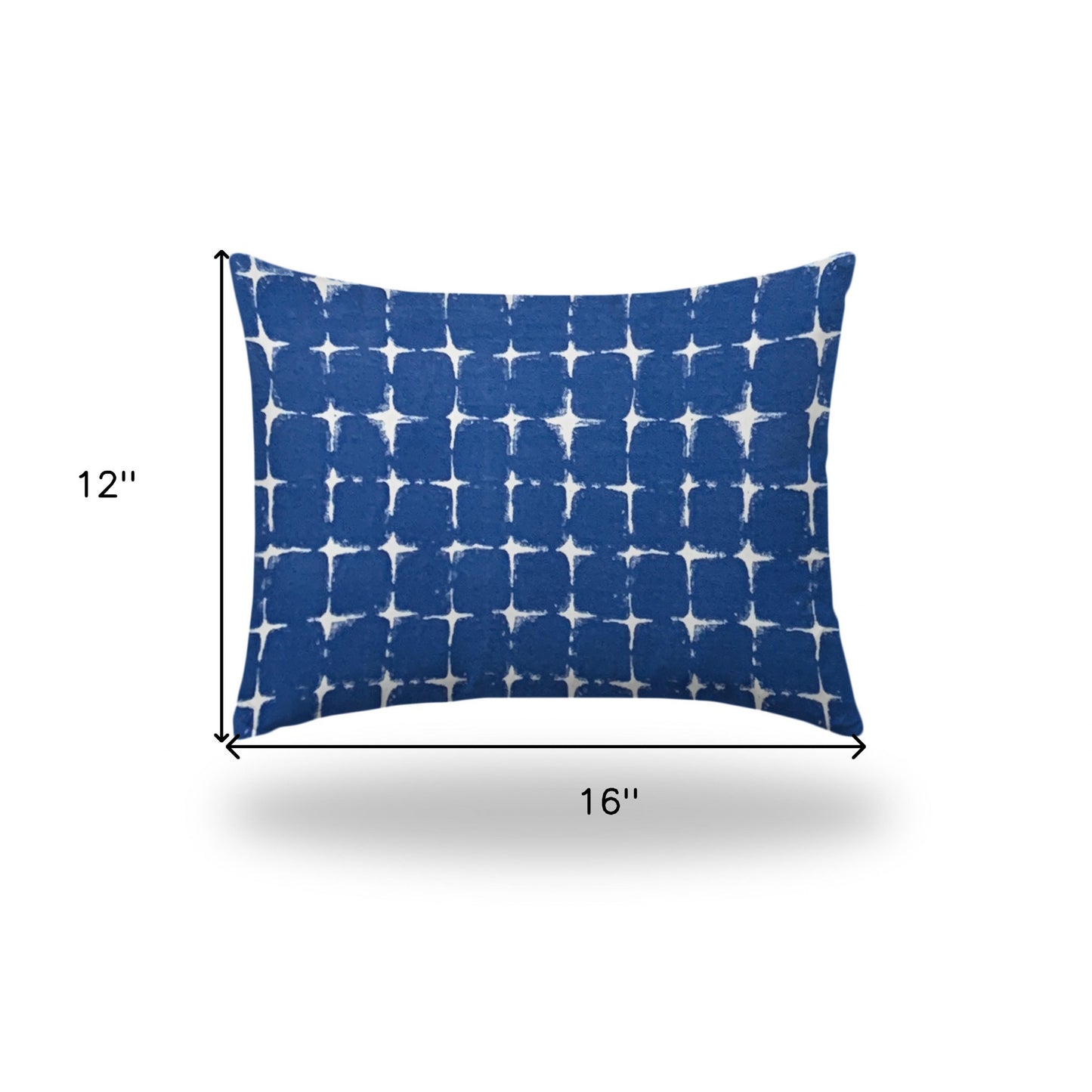 12" X 16" Blue And White Enveloped Abstract Lumbar Indoor Outdoor Pillow Cover