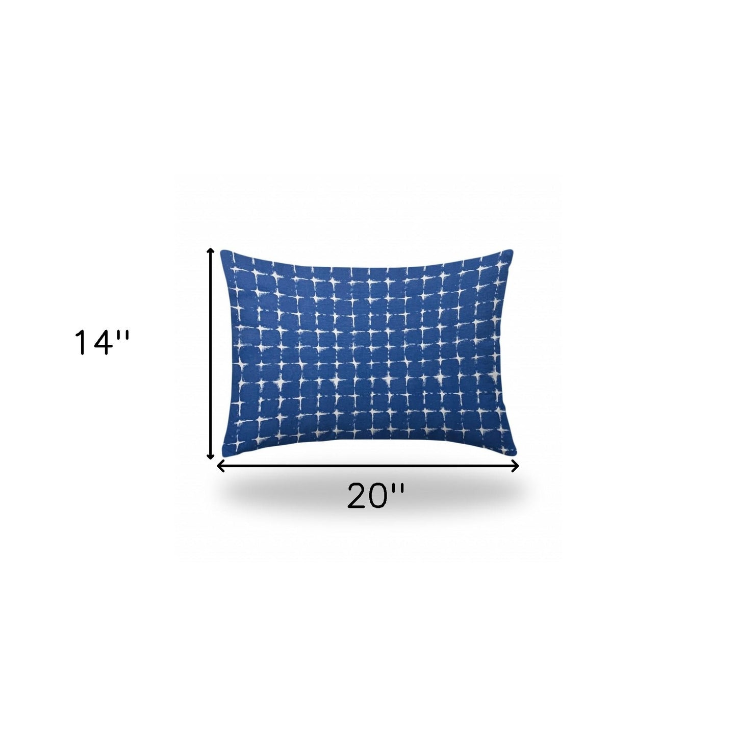 14" X 20" Blue And White Enveloped Abstract Lumbar Indoor Outdoor Pillow Cover