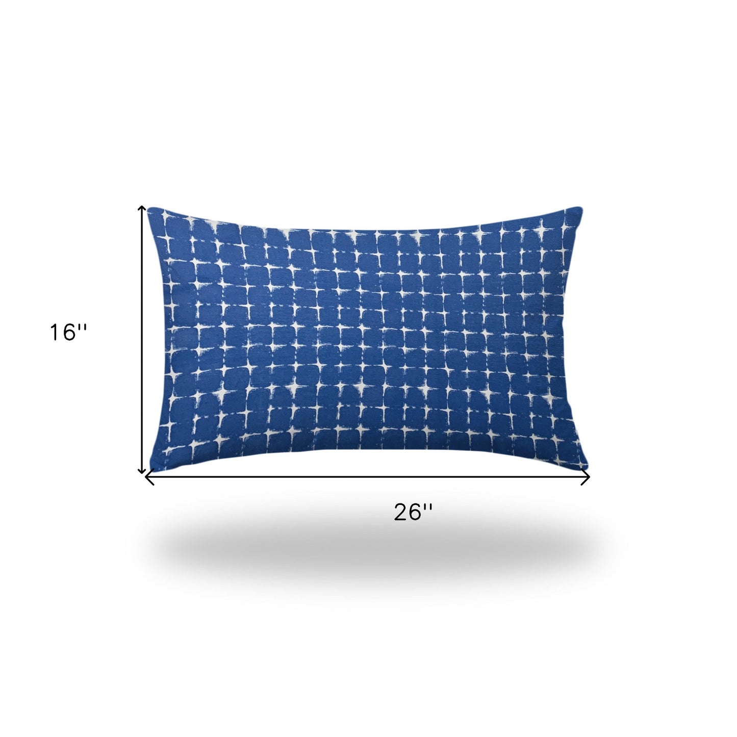 16" X 26" Blue And White Blown Seam Abstract Lumbar Indoor Outdoor Pillow