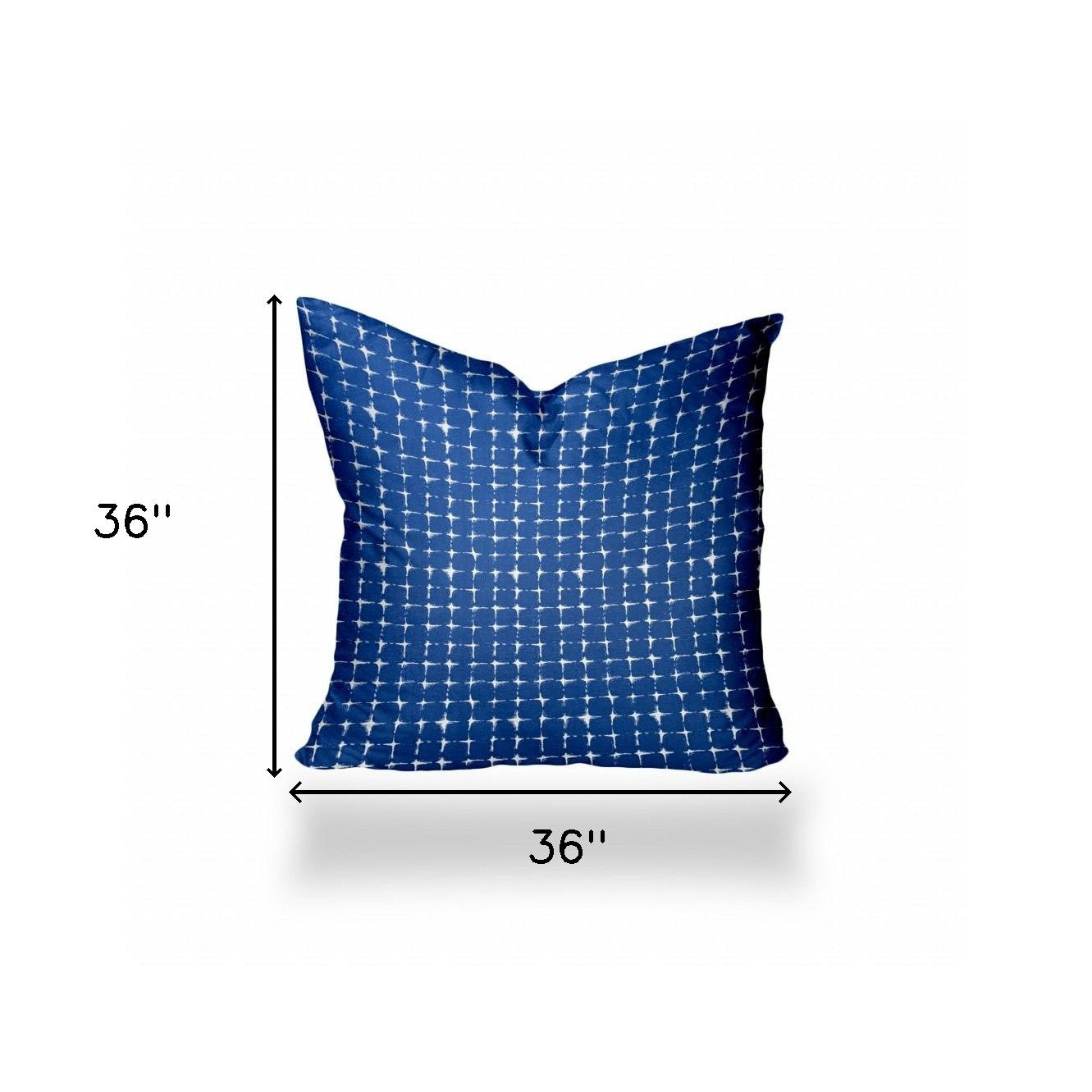 36" X 36" Blue And White Enveloped Gingham Throw Indoor Outdoor Pillow Cover