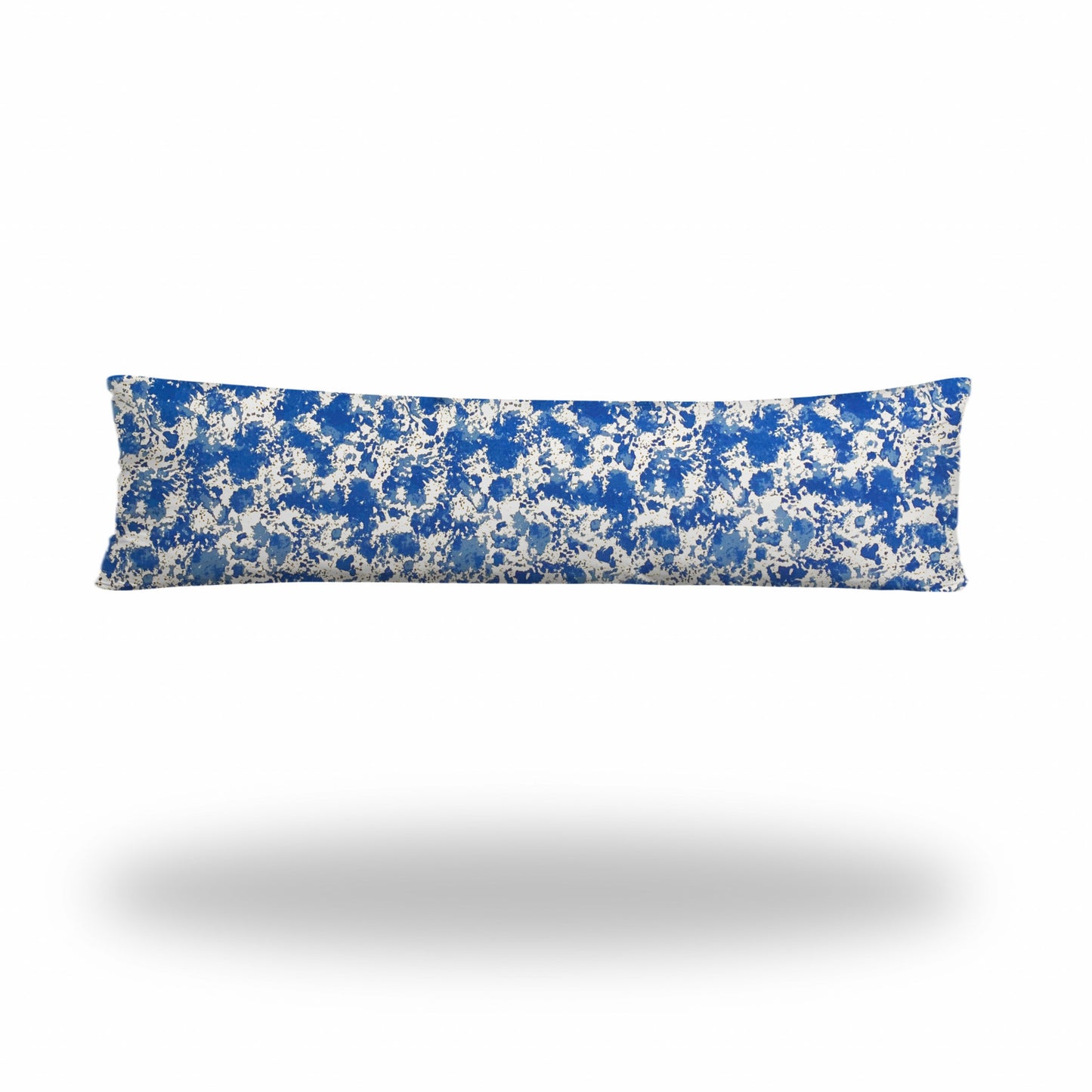 12" X 48" Blue And White Enveloped Lumbar Indoor Outdoor Pillow Cover