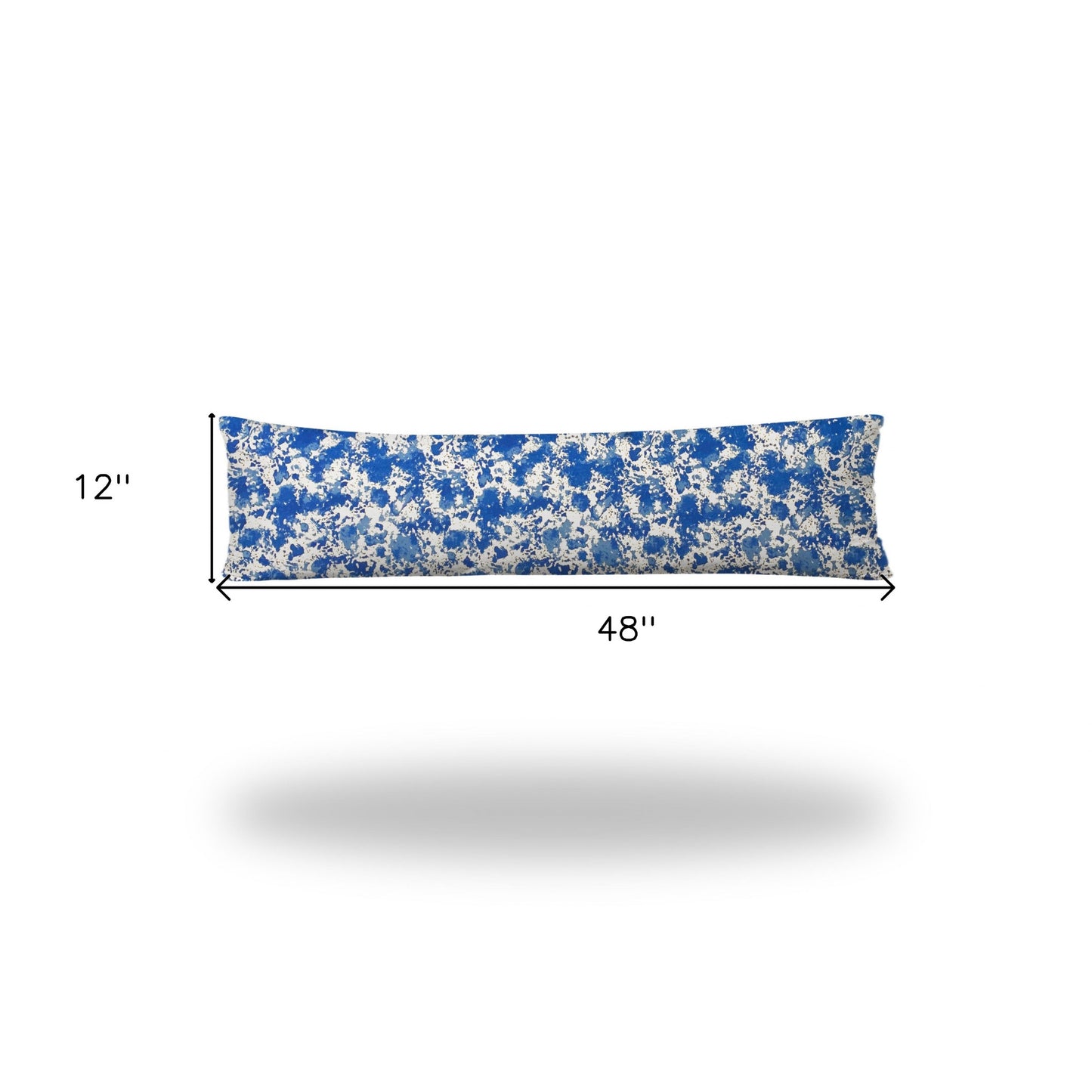 12" X 48" Blue And White Zippered Coastal Lumbar Indoor Outdoor Pillow Cover