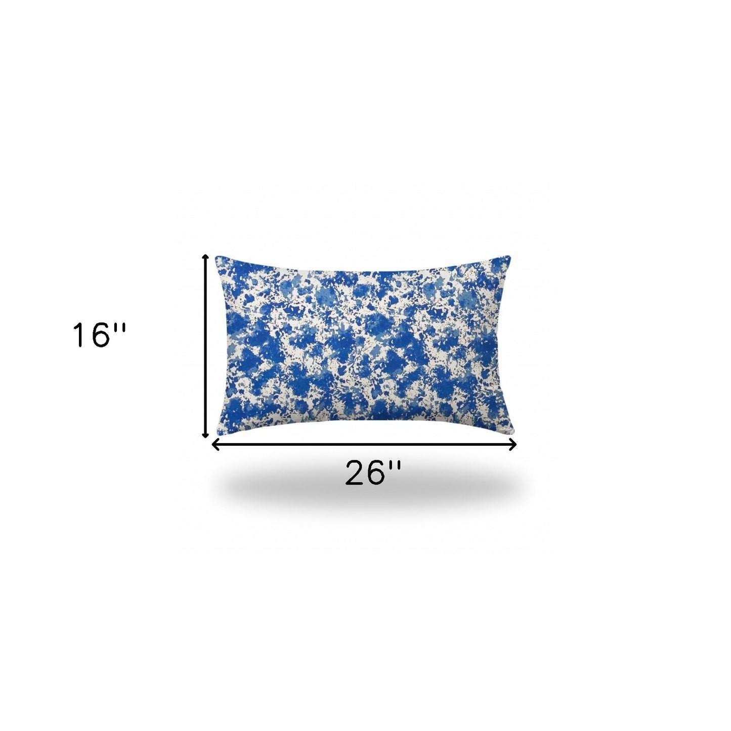 16" X 26" Blue And White Enveloped Coastal Lumbar Indoor Outdoor Pillow