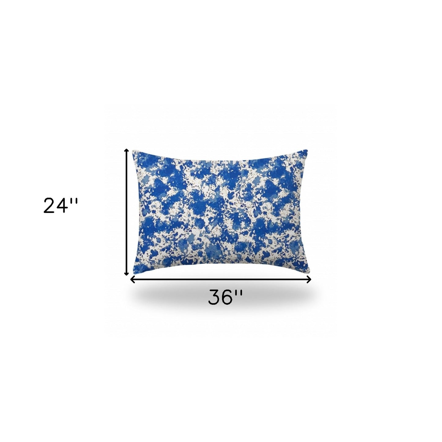24" X 36" Blue And White Enveloped Coastal Lumbar Indoor Outdoor Pillow