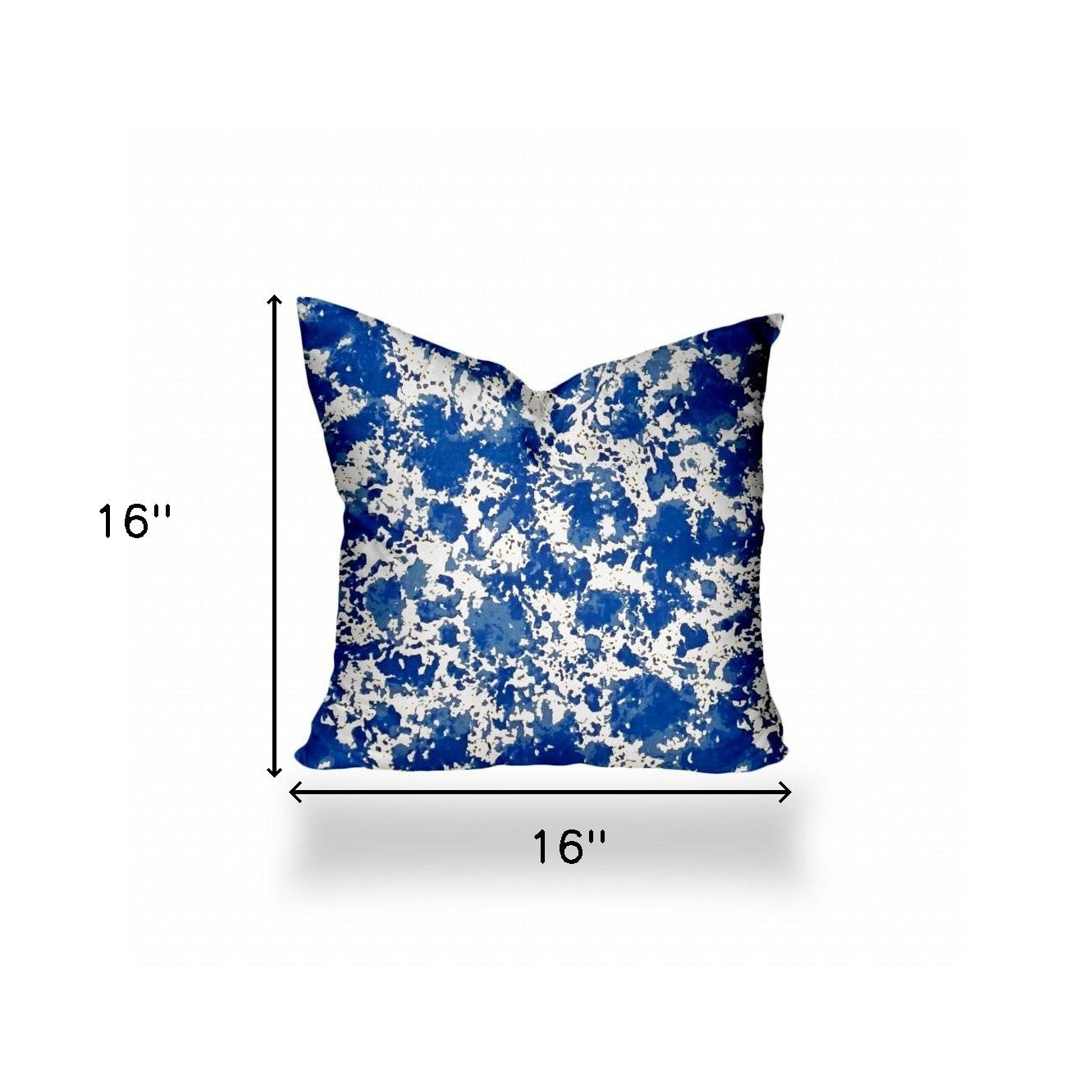 16" X 16" Blue And White Enveloped Coastal Throw Indoor Outdoor Pillow