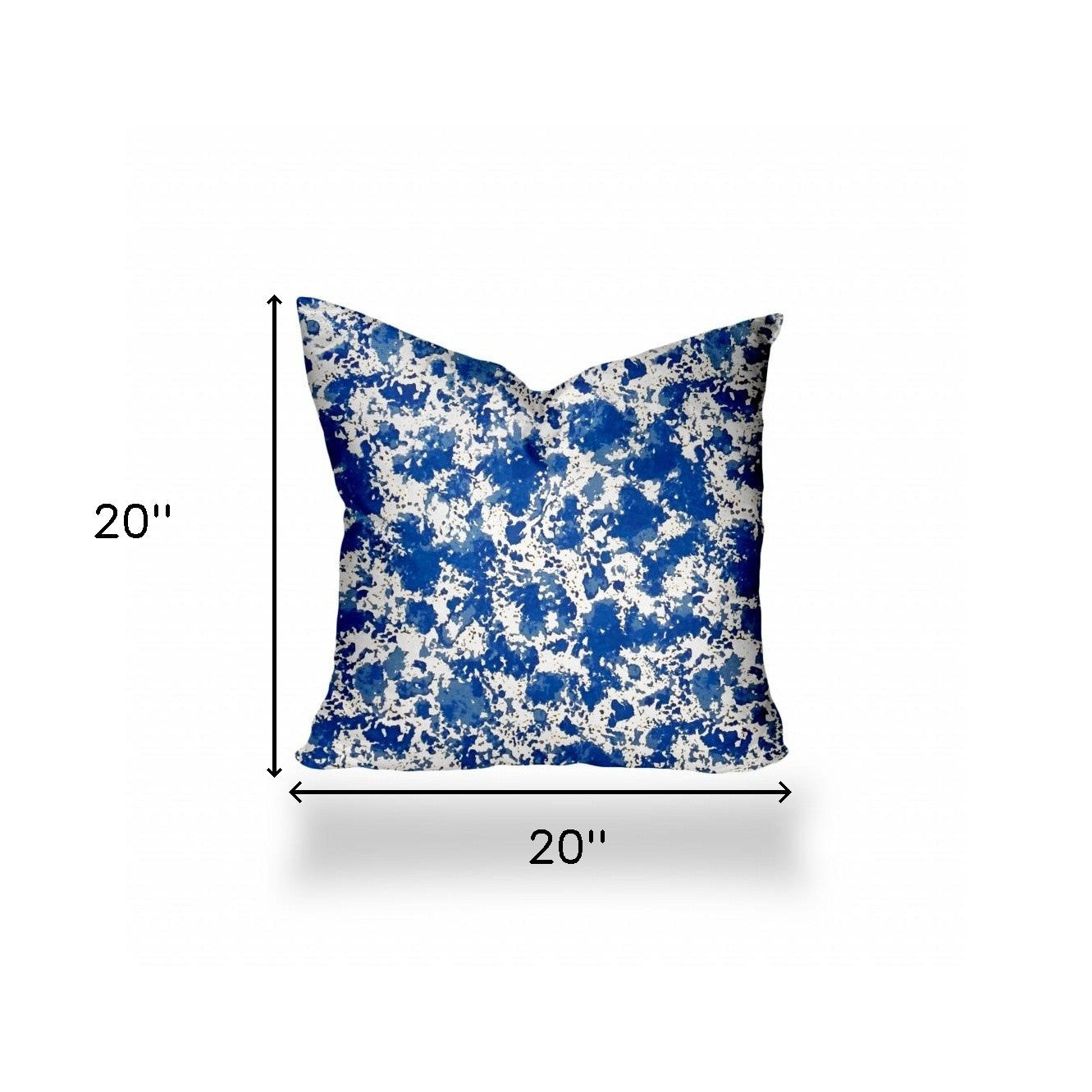 20" X 20" Blue And White Enveloped Coastal Throw Indoor Outdoor Pillow Cover
