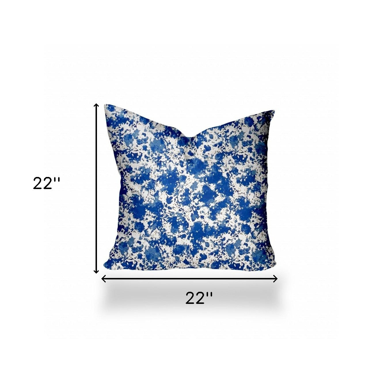 22" X 22" Blue And White Enveloped Coastal Throw Indoor Outdoor Pillow Cover
