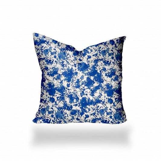 22" X 22" Blue And White Enveloped Coastal Throw Indoor Outdoor Pillow