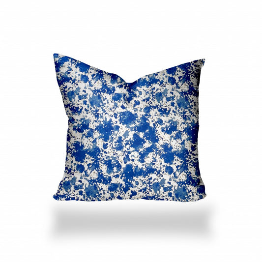 24" X 24" Blue And White Enveloped Coastal Throw Indoor Outdoor Pillow
