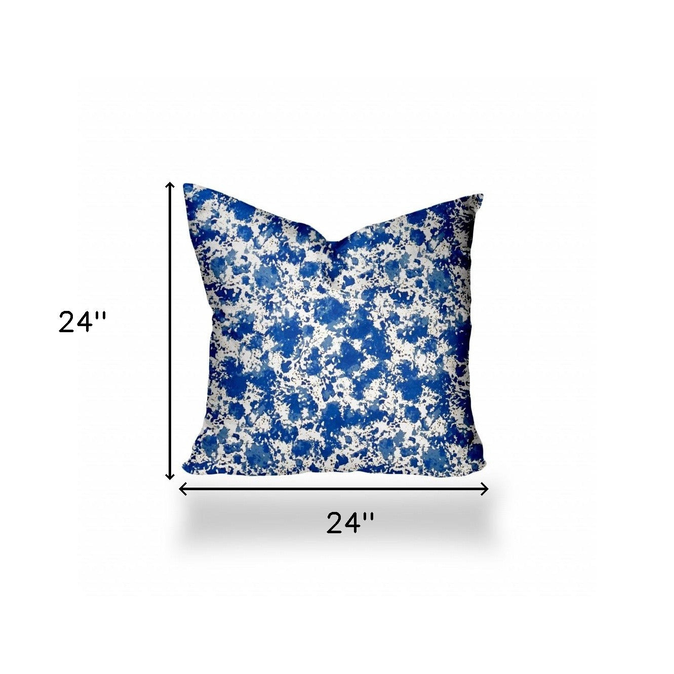 24" X 24" Blue And White Zippered Coastal Throw Indoor Outdoor Pillow Cover