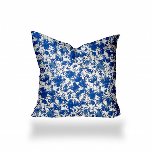 26" X 26" Blue And White Enveloped Coastal Throw Indoor Outdoor Pillow