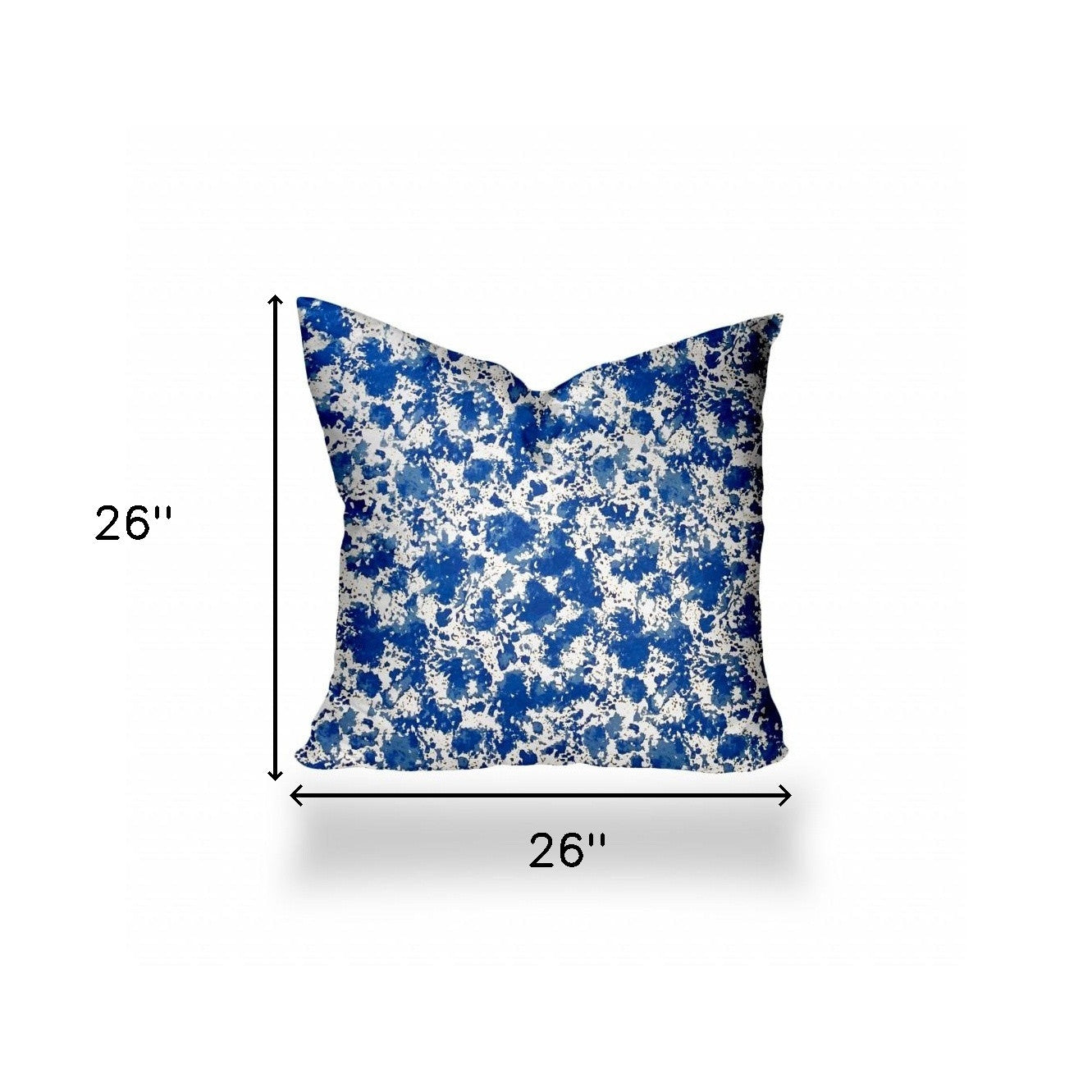 26" X 26" Blue And White Enveloped Coastal Throw Indoor Outdoor Pillow