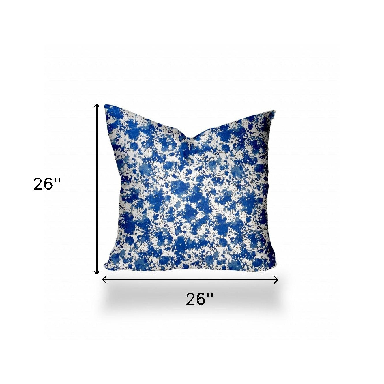 26" X 26" Blue And White Blown Seam Coastal Throw Indoor Outdoor Pillow
