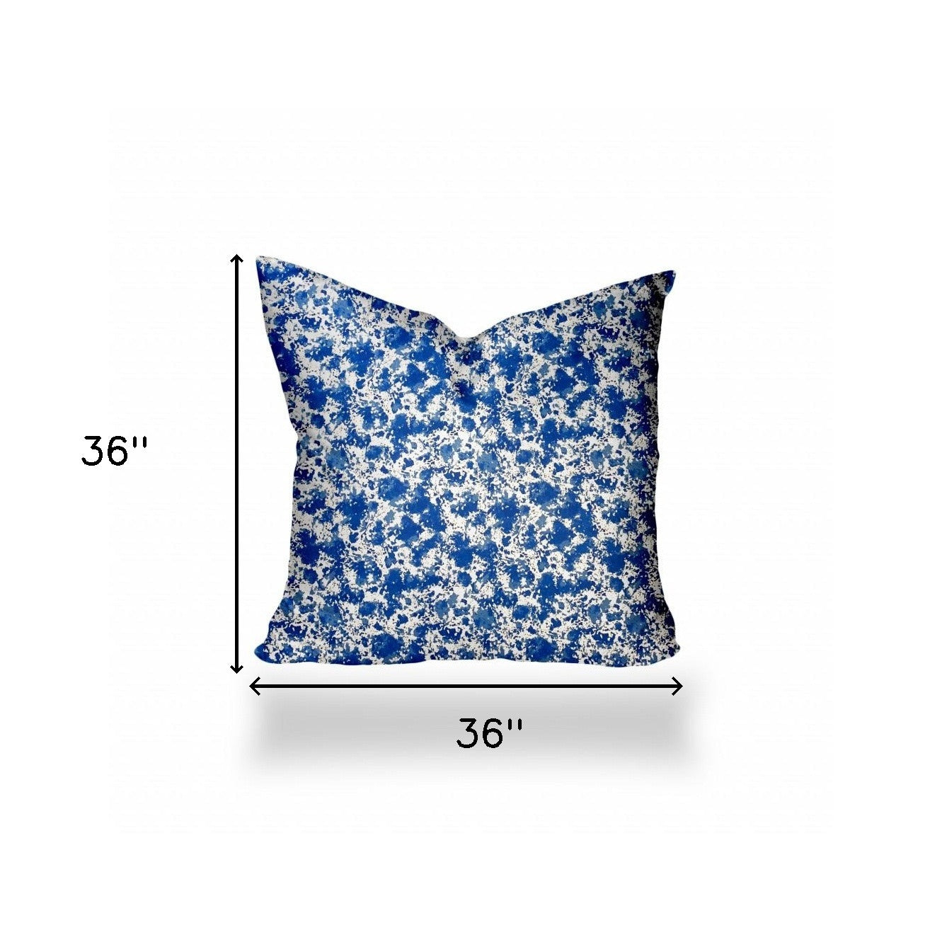 36" X 36" Blue And White Zippered Coastal Throw Indoor Outdoor Pillow