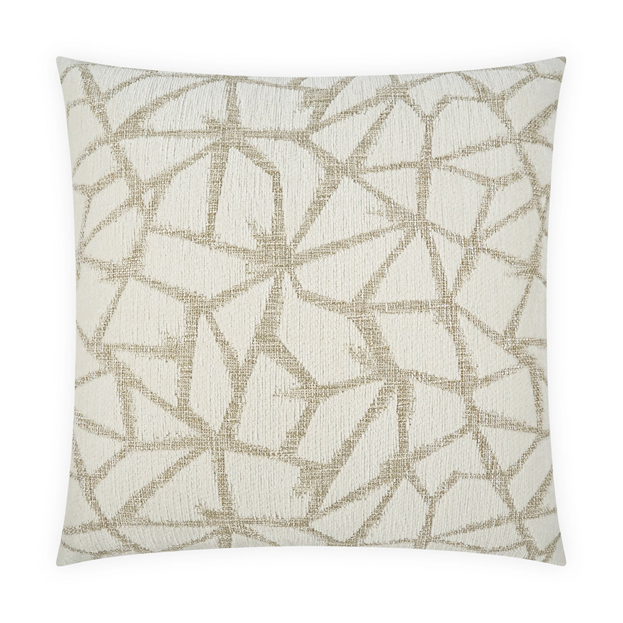D.V. KAP HOME   24" x 24" Crackle Pillow - Vanilla Abstract    - 4104-V-2424