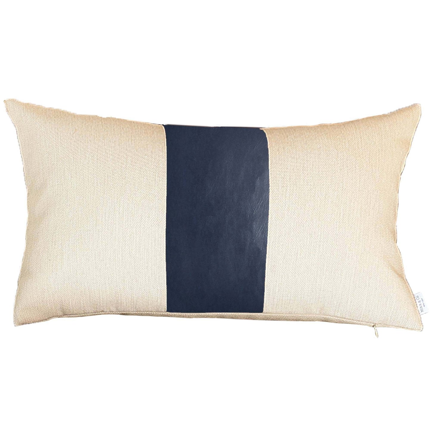 12" X 20" Faux Leather Zippered Pillow Cover