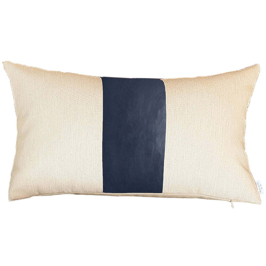 12" X 20" Faux Leather Zippered Pillow Cover