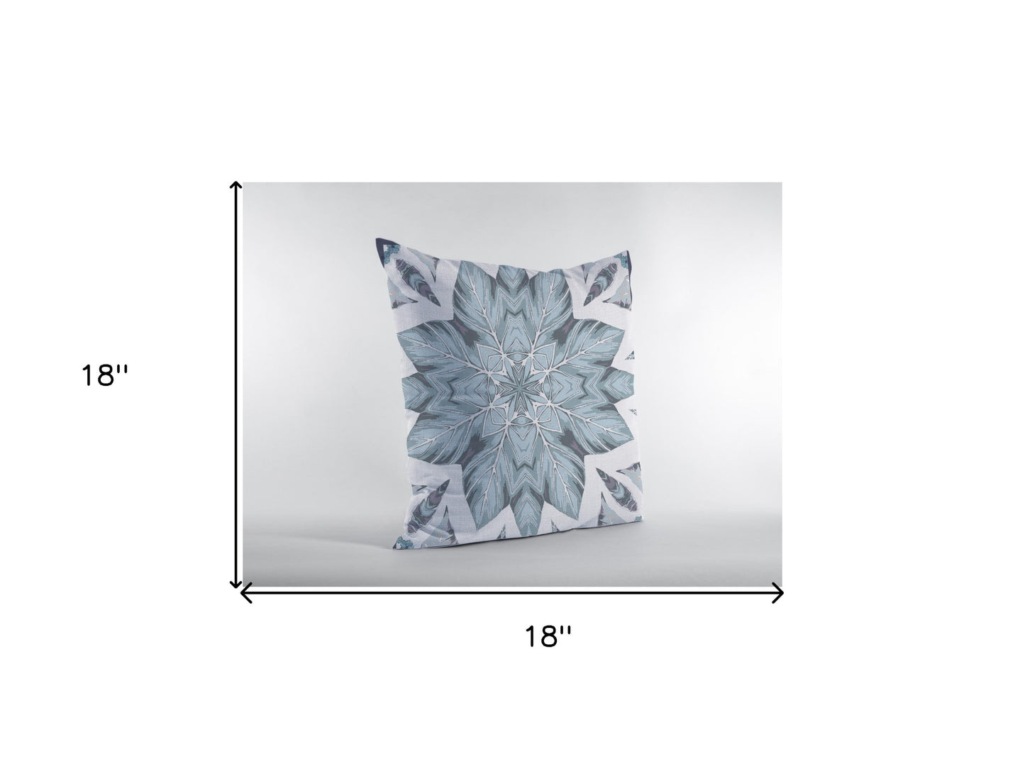 18" Blue Floral Forest Zippered Suede Throw Pillow