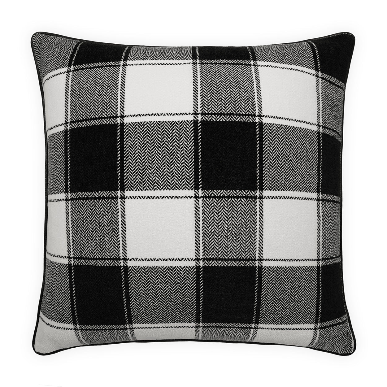 D.V. KAP HOME   24" x 24" Saxony Pillow - Domino Plaid - Check, Farmhouse, Western Chic    - 4111-D-2424