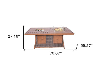 71" Brown Aluminum Cooler Insert with Umbrella Hole