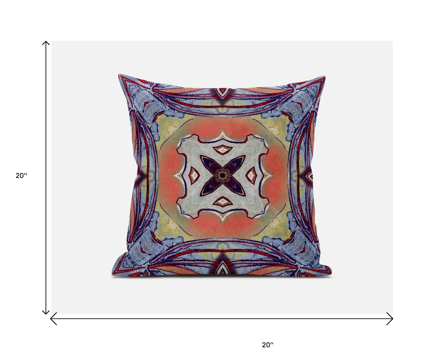 18” Purple Orange Geo Tribal Suede Throw Pillow