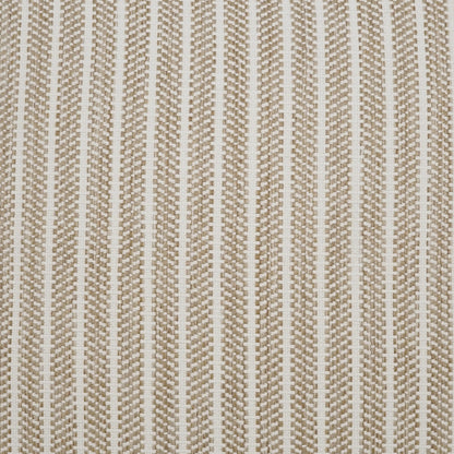 24" x 24" pillow in beige and ivory woven fabric with vertical geometric stripe pattern.
