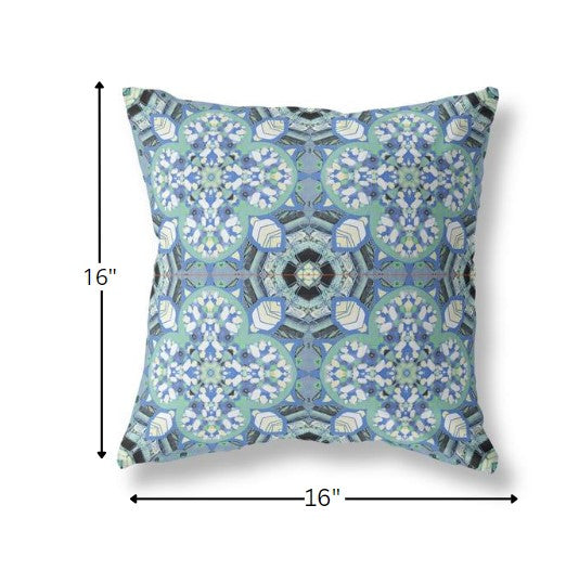 16" Sapphire White Cloverleaf Boho Suede Throw Pillow