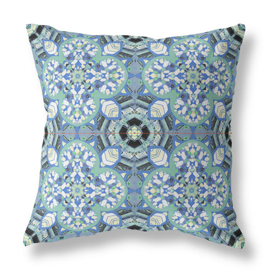 18" Sapphire White Cloverleaf Boho Suede Throw Pillow