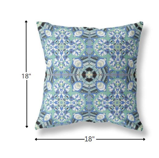 18" Sapphire White Cloverleaf Boho Suede Throw Pillow