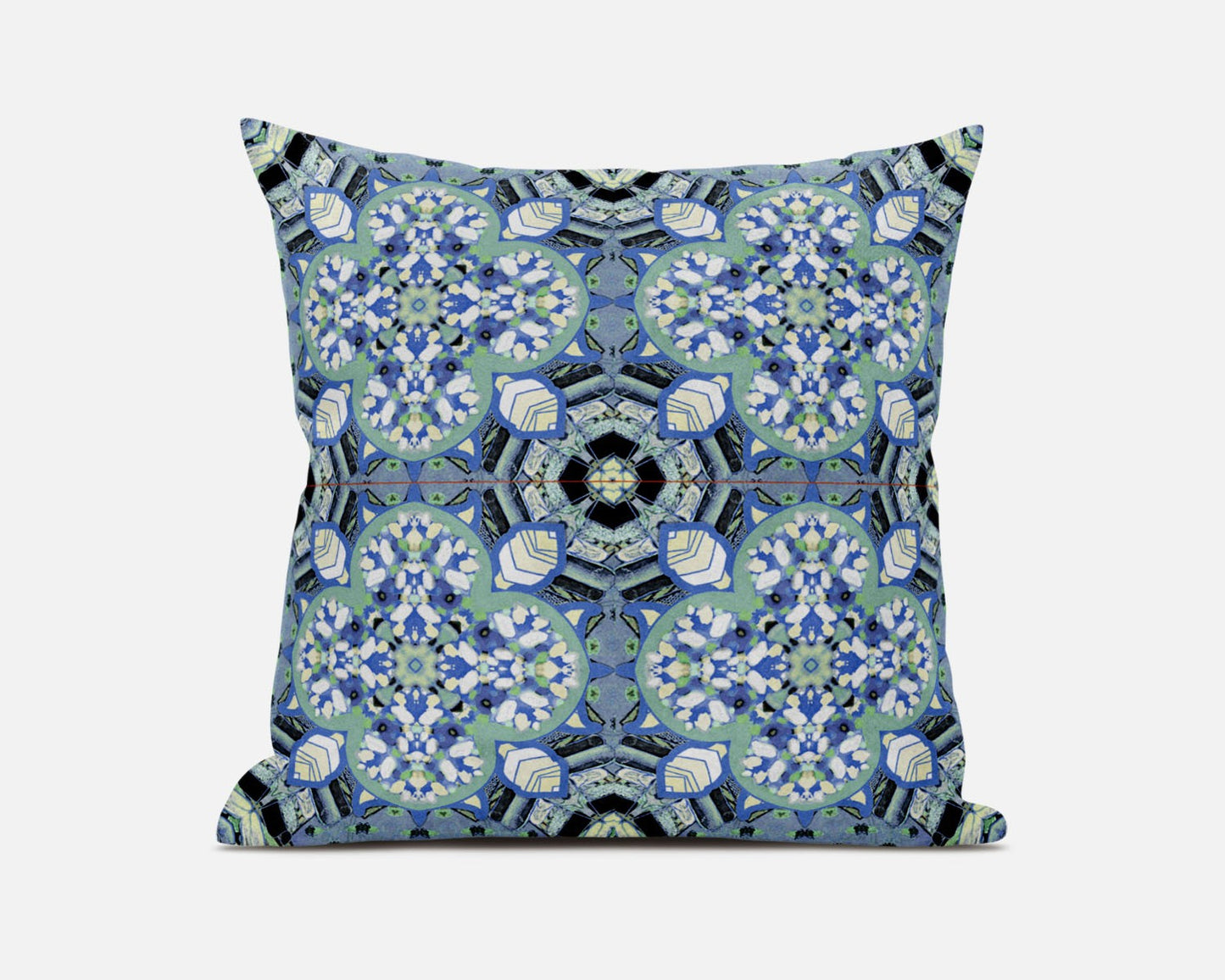 18" Sapphire White Cloverleaf Boho Suede Throw Pillow