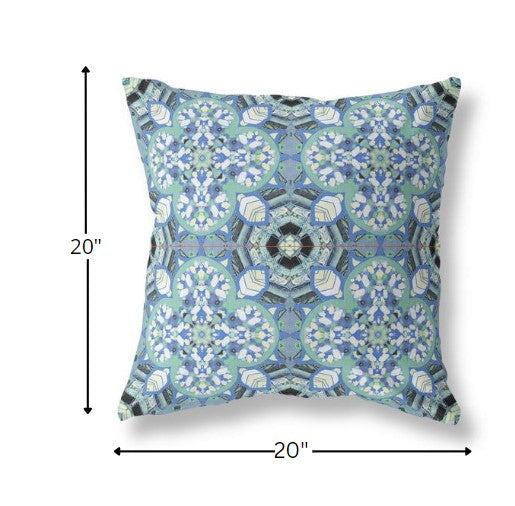 18" Sapphire White Cloverleaf Boho Suede Throw Pillow