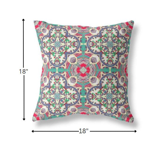 18" Gray Pink Cloverleaf Boho Suede Throw Pillow