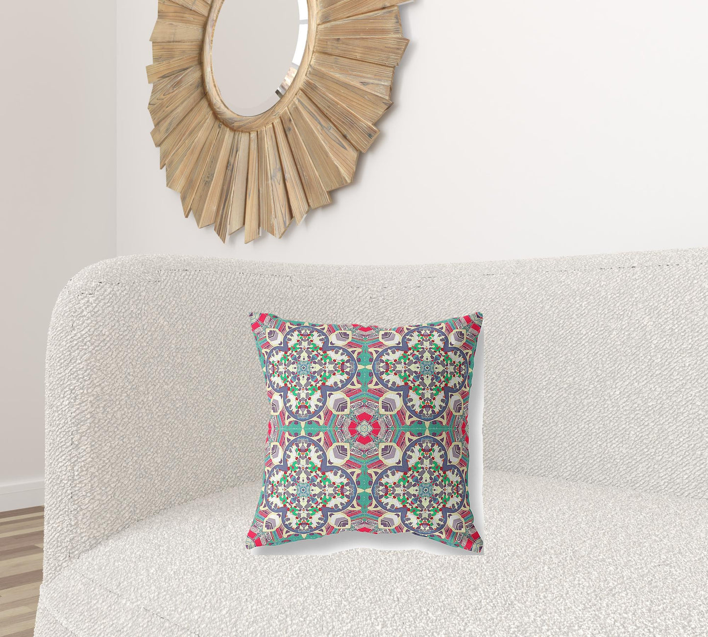 18" Gray Pink Cloverleaf Boho Suede Throw Pillow