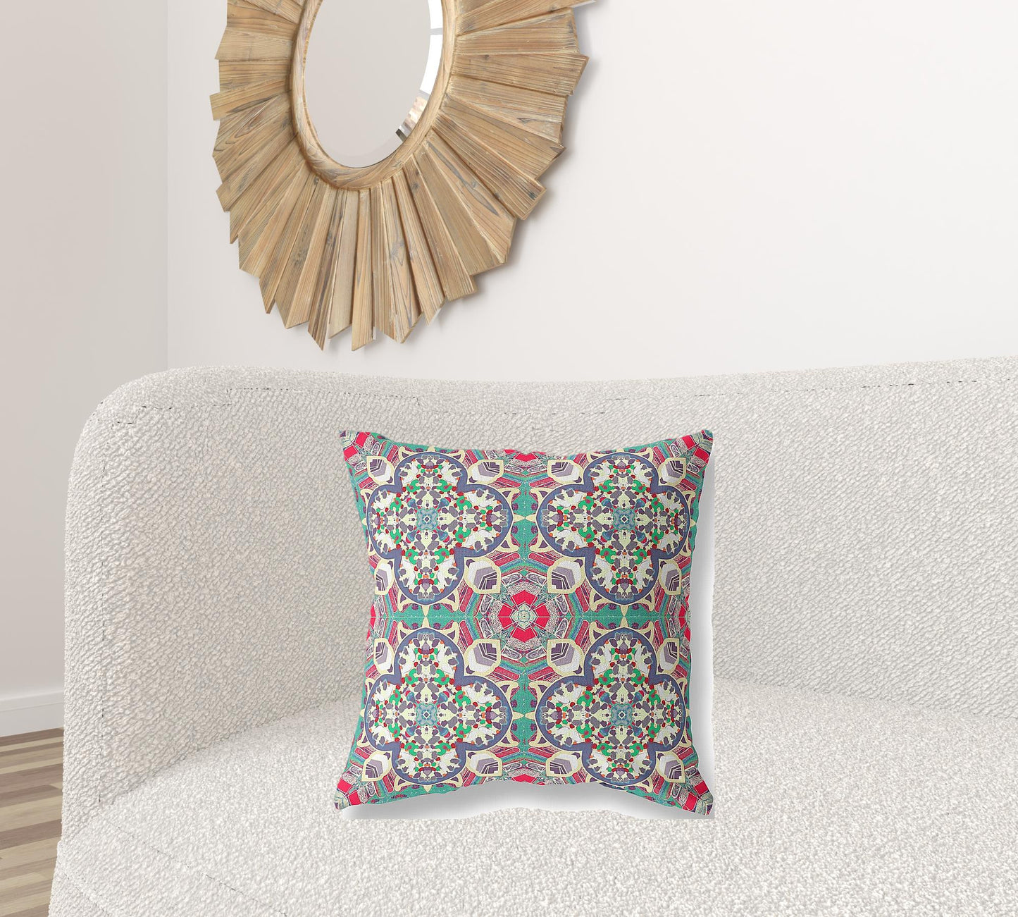 18" Gray Pink Cloverleaf Boho Suede Throw Pillow