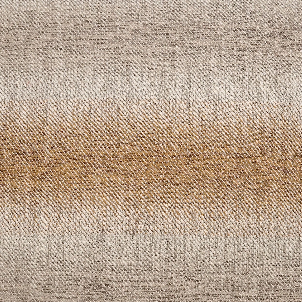Beige woven fabric with a darker brown gradient stripe across the center.
