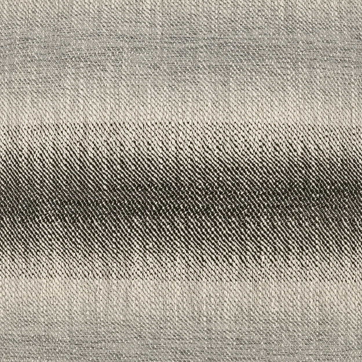 Beige linen-like woven fabric with a dark charcoal stripe across the middle; textured.