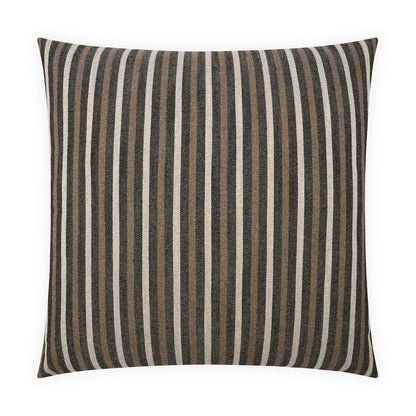 D.V. KAP HOME   24" x 24" Harrison Pillow - Black Stripes, Farmhouse    - 4128-B-2424