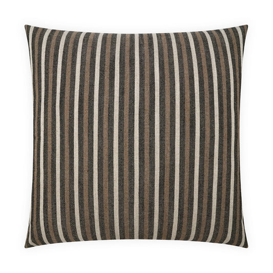 D.V. KAP HOME   24" x 24" Harrison Pillow - Black Stripes, Farmhouse    - 4128-B-2424