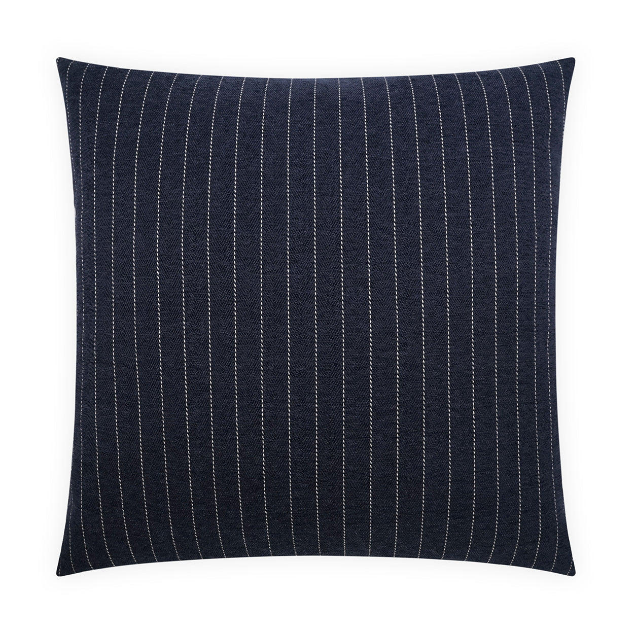 D.V. KAP HOME   24" x 24" Donegal Pillow - Navy Stripes, Farmhouse, Beach, Nautical    - 4129-N-2424