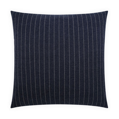 D.V. KAP HOME   24" x 24" Donegal Pillow - Navy Stripes, Farmhouse, Beach, Nautical    - 4129-N-2424