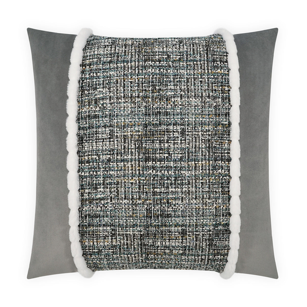 D.V. KAP HOME   24" x 24" Underwood Center Pillow - Aqua Traditional, Transitional, Textured    - 4131-A-2424