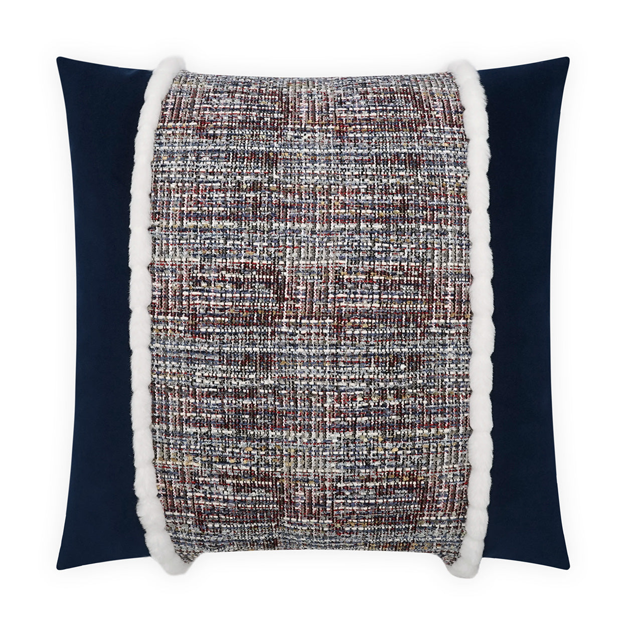 D.V. KAP HOME   24" x 24" Underwood Center Pillow - Blue Traditional, Transitional, Textured    - 4131-B-2424